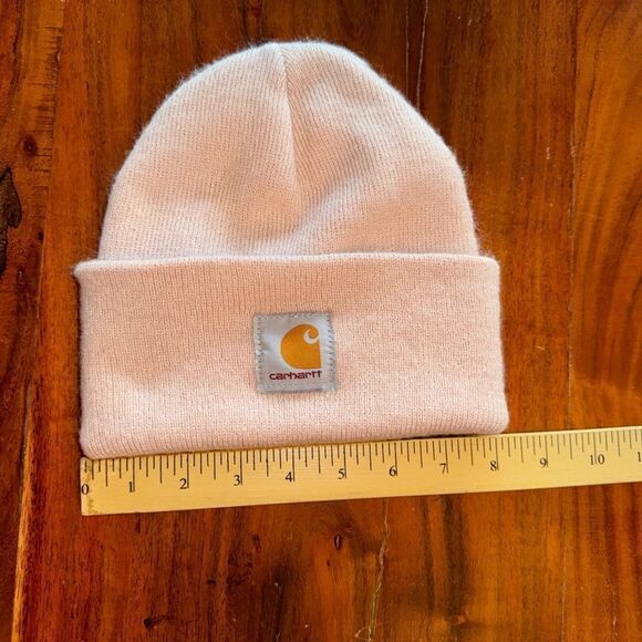 CARHARTT Light Pink Ash Rose Beanie Acrylic Ribbed Hat EUC OSFM - Picture 2 of 3
